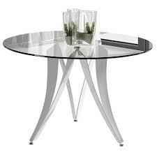 mesa de comedor redonda cristal transparente patas blancas mod marte table de repas ronde table de cuisine moderne table ronde cuisine