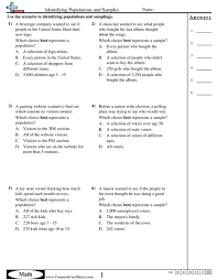 Statistics Worksheets Identifying Populations And Samples Worksheet Worksheets Songs Free Resume
