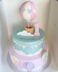 Birthday Cake With Balloons Baby Cake Baby First Birthday Baby First Birthday Cake Birthday Cake Girls