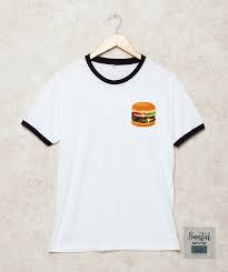 Hamburger Shirts Pocket Ringer T Shirt Unisex T Shirt White Tshirt Size S M L Xl 2xl 3xl Three Color Ring