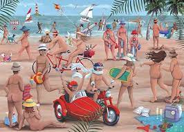 Amazon.com: Posterazzi The Nudist Beach Poster Print by Peter Adderley, (34  x 24): Posters & Prints