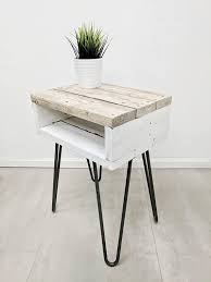Boho Bedside Table Noa In Farmhouse Style Made Of Reclaimed Timber Shabby Chic Distressed Nightstand Rustic Bedside Table Boho Bedside Table Bedside Table Diy