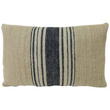 Have you come up with any creative ways to use grain sack in your home? 19th Century French Blue Stripes Decorative Grain Sack Lumbar Pillow For Sale At 1stdibs