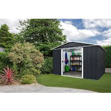 Yardmaster Geratehaus Heidelberg Anthrazit L X B 2 37 X 3 03 M Stahl Gartenhaus Metall Gartenhaus Kaufen Landschaftsbau
