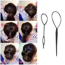 2 Pcs Ponytail Creator Plastic Loop Styling Tools Black Topsy Pony Topsy Tail Clip Hair Braid Maker Styling Too Hair Braid Maker Hair Styles Braided Hairstyles