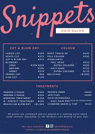 Please check with your stylist for an accurate quote upon consultation as additional a: Hair Salon Prices List And Menu Design Ideas