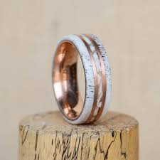 Mens Wedding Band Elk Antler And Ivory Tooth Inlays Divided Wood Wedding Ring Mens Wood Wedding Ring Lovely Engagement Ring