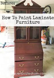 How To Paint Laminate Furniture So It Looks Like Painted Wood Painting Laminate Furniture Painting Laminate Laminate Furniture