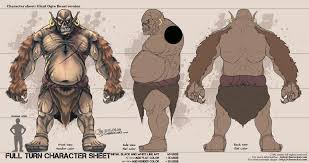 Character Sheet Giant Ogre Cartoon Character Design Character Sheet Game Character Design