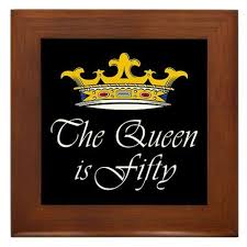 I would skip the tshirts like this one that broadcasts a woman's age or the corny wine glasses that say what year she was born. 50th Birthday Gifts Woman Framed Tile By Cafepress By Cafepress 15 00 Two Holes For Wall Mounting Frame Measures 6 X 6 X 0 5 With 4 2 Ladyolla