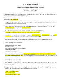 Changes to Timber Sale Bidding Process