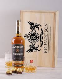 Engraving is done vertically on the side of the bottle. Personalised Jameson Gift Set With Glasses Hamperlicious