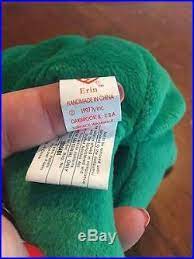 Rare Erin The St Patrick S Day Bear Ty Beanie Baby Errors And Rarities Rare Beanie Babies