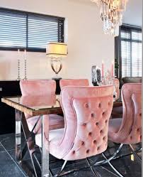 Aries Buttoned Velvet And Chrome Dining Chair In Blush Pink Hos Home Dining Chairs Luxury Furniture Dining Table Marble