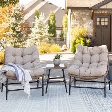 We offer rattan papasan chairs, swivel rocker chair frames and plush single and double papasan cushions. Papasan Outdoor Scoop Chairs With Side Table Walker Edison