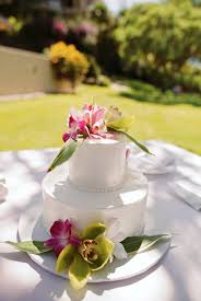 2 Tier Round Buttercream Wedding Cake With Tropical Floral Accents 2 Tier Wedding Cakes Tiered Wedding Cake Cake