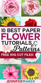Watercolor vector romantic butterfly and blooming flowers (32 files). Diy Paper Flowers The Best Free Tutorials Patterns Videos Jennifer Maker