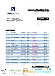A letter for bank statement is a print out of papers containing the history of transactions of an account holder. Germany Deutsche Bank Proof Of Address Statement Template In Word And Pdf Format Statement Template Bank Statement Bank