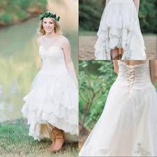 I have around 100 vintage wedding dresses from all eras, restored with love and care. Little White Dress Vintage High Low Beach Wedding Dresses Full Lace Bohemian Western Country Cowgirls Bridal Reception Gown Buy At The Price Of 99 00 In Aliexpress Com Imall Com