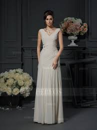 Sheath Column V Neck Beading Sleeveless Long Chiffon Mother Of The Bride Dresses In 2020 Mother Of The Bride Dresses Bride Dress Mother Wedding Dress
