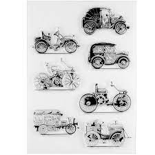 Steampunk Cars Clear Rubber Stamp Set W Vintage Auto Vehicle Automobile Antique Transparent By Dewa Photo Cards Diy Clear Stamps Arts And Crafts Supplies