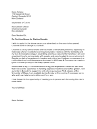 Use these cover letter outlines for your inspiration! Chatime Dunedin Part Time Brewer Cover Letter Reza Pahlevi