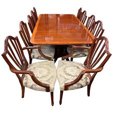 Federal mahogany dining room sideboard. Baker Furniture Mahogany Dining Room Set Table And Ten Chairs At 1stdibs
