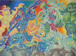 Here to acknowledge the ancestors , the gods and goddesses. Chaotic Aivenna And Nivenna Painting Art