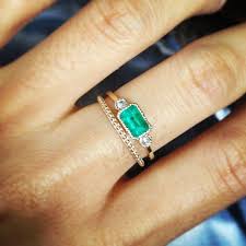 Jennie Kwon Designs Emerald Lexie Ring Emerald Wedding Rings Jewelry Wedding Rings Simple