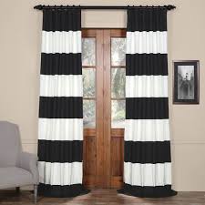 Striped Black And Cream Curtains Half Price Drapes Prct Hs06 84 Black And Off White 50 X 84 Inch Horizontal Stripe Curtain Striped Curtains Half Price Drapes Printed Cotton Curtain