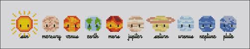 Design by daily cross stitch stitched by me! Mini Solar System Digital Cross Stitch Pattern