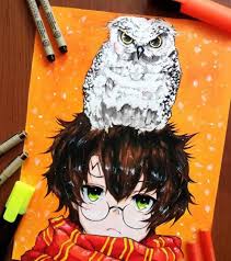 Severus snape, hagrid and albus. Anime Harry Potter Drawing
