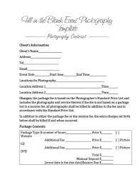 Basic information of both parties. 6 Free Wedding Photography Contract Templates