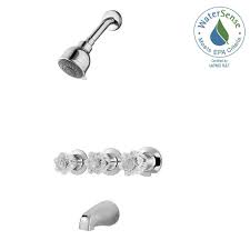 Pfister Bedford 3 Handle 3 Spray Tub And Shower Faucet In Polished Chrome Valve Included 801 Ws Bdcc Tub Shower Faucets Shower Faucet Shower Tub