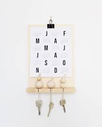 Diy Scandi Wooden Key Holder With Calendar Key Holder Diy Key Rack Holder Diy Projects