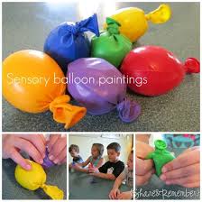 Sensory Balloons Painting Rainbows Activites De Garderie Psychomotricite Garderies