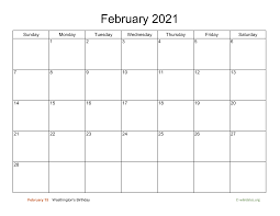 Calendardate.com february 2021 sunday monday tuesday wednesday thursday friday saturday 1 2 3 4 5 6 7 8 9 10 11 12 13 14 15 16 17 18 19 20 Basic Calendar For February 2021 Wikidates Org