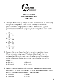 Mid Uts Genap Matematika Kelas 7 Semester 2