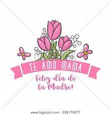 Te quiero (i love you in castellano spanish) floral bouquet blank yellow post it note on file folder next to laptop isolated on white background. Mom Love You Spanish Vector Photo Free Trial Bigstock