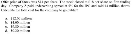 A call spread, or vertical spread, is generally used is a moderately volatile market and can be configured to be either bullish or bearish depending on the strike prices chosen: Answered Offer Price Of Stock Was 14 Per Share Bartleby