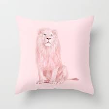 Albino Lion Pink Girly Throw Pillow By Paul Fuentes Girlypillows Throwpillows Throw Pillows Animal Pillows Decorative Throw Pillows