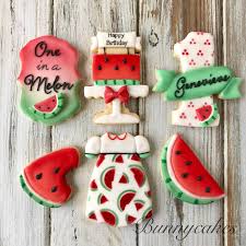 One In A Melon First Birthday Cookies Watermelon Sugar Cookies Watermelon Birthday Parties