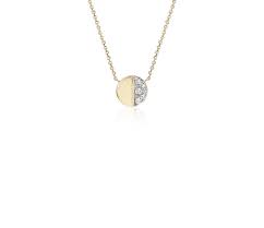 Mini Diamond Disc Necklace In 14k Yellow Gold Blue Nile