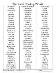 Those words were then analyzed to see how often they appeared on english language arts state tests given in the sixth, seventh and eighth grades. 5th Grade Spelling Words List 5th Grade Spelling Words Grade Spelling 6th Grade Spelling Words