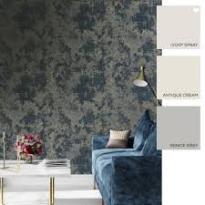 I Love Wallpaper Geneva Metallic Wallpaper Blue Gold Wallpaper From I Love Wallpaper Uk Black lacquer designer gave this bedroom in a classic brownstone in alexandria, virginia, a fresh twist with abstract wallpaper in splashy hues of dolphin blue and navy. i love wallpaper geneva metallic wallpaper blue gold