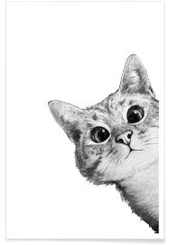 Sneaky Cat Affiche Juniqe Illustration De Chat Dessin Chat Dessin Couleur