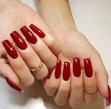 Red and gold nail art designs. Red Acrylic Nails Long Red Nails Maroon Nails Red Nails