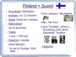 Det fotograferades ivrigt på hanneles blommande berg. Finland Suomi Huvudstad Helsingfors Invanare Ca 5 2 Miljoner Sprak Finska Och Svenska Nationaldag Den 6 December Valuta 1 Euro 100 Cent Statsform Ppt Ladda Ner