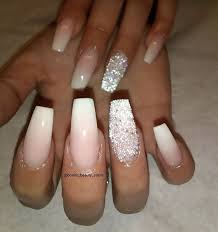 Baby Boomers Pink And White Ombre With Swarovski Pixie Crystals Ombre Ombrenails Acrylicnails Weddi Swarovski Nails Pink Wedding Nails White Acrylic Nails