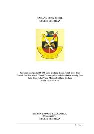 Jabatan bantuan guaman negeri sembilan tingkat 7, wisma persekutuan jalan dato' abdul kadir 70000 seremban negeri. Jawapan Dytm Dato Haji Mohd Jan Bin Haji Abd Ghani Undang Luak Johol Terhadap 13 Pertuduhan